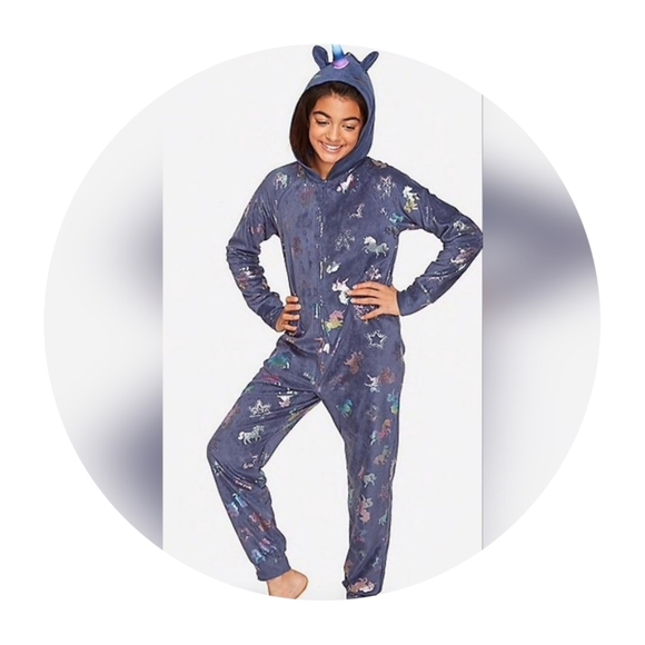 Justice | Pajamas | Justice Girls Unicorn Hooded Onesie Pajama Size7 |  Poshmark